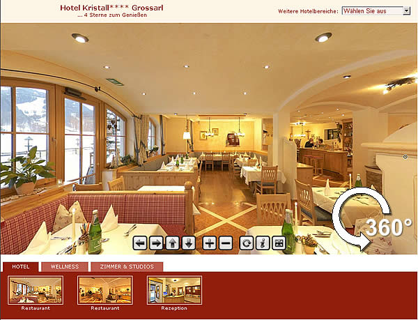 virtuelle Tour Hotel Kristall Grossarl