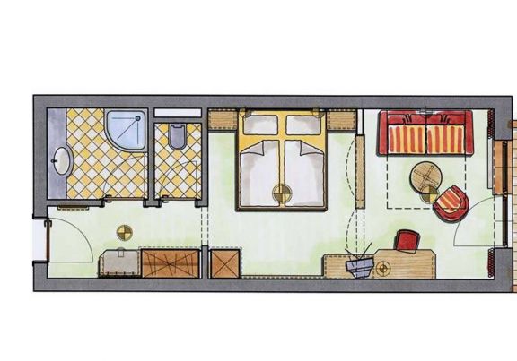 Hotelstudio Rubin Skizze