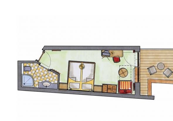 Doppelzimmer Saphir Skizze