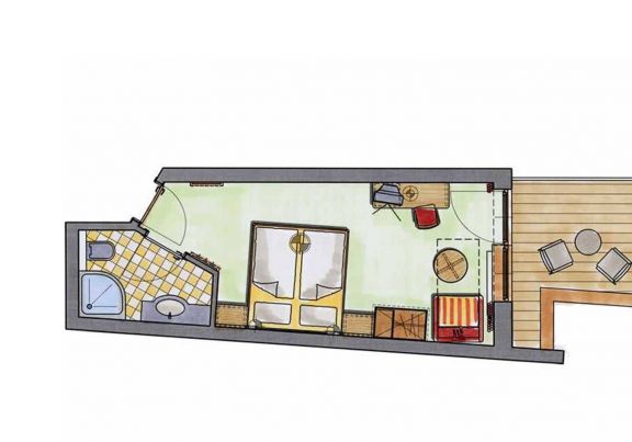 Doppelzimmer Saphir Skizze