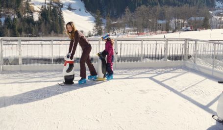 Familien beim Eislaufen