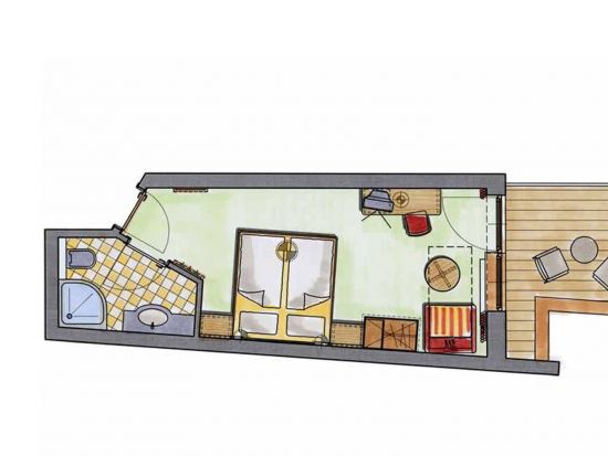 Doppelzimmer Saphir Skizze